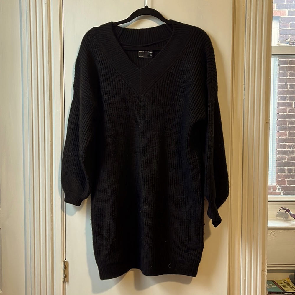 Comfy oversized maternity sweater dress